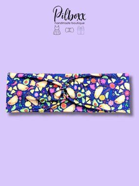 Purple Taco Print Twisted Soft Headband